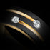 Men's 8mm Tungsten Black Gold Groove Line CZ Comfort-Fit Wedding Band